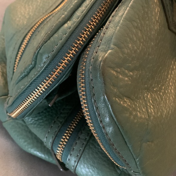 Cole Haan sage green pebbled leather weekender bag - Picture 8 of 11